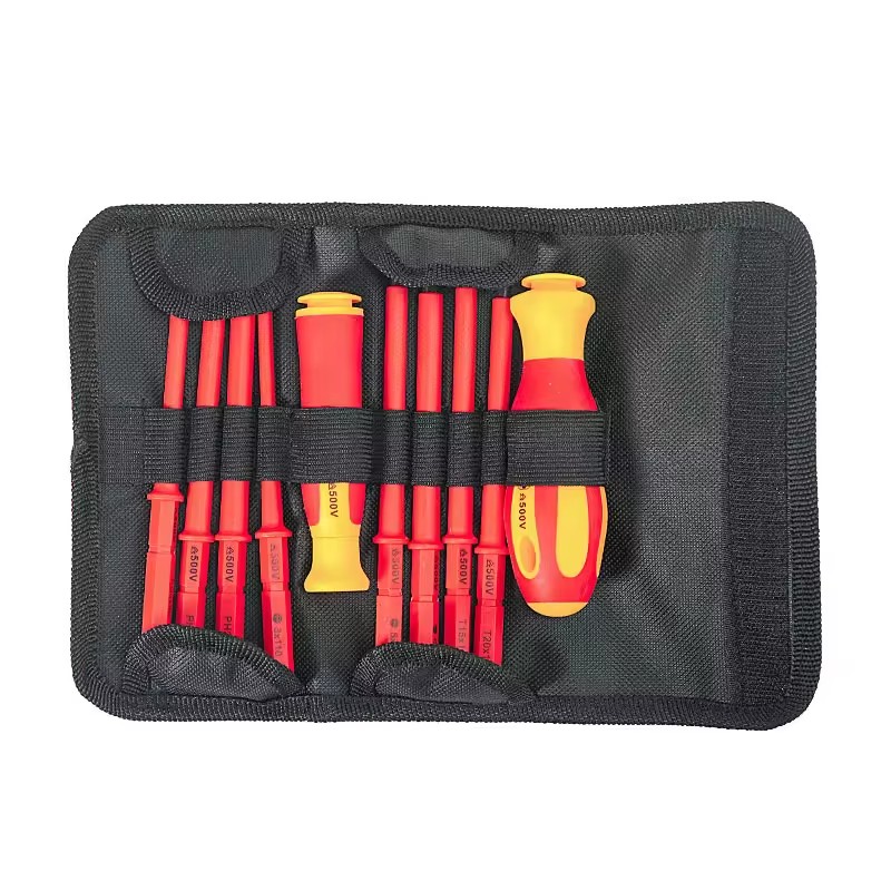 Insulated Screwdriver Set 10 Pcs Phillips Bit Anti-Slip Handle Matte Finish For Home Electrical Repair
