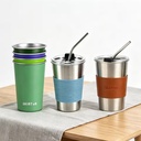 12oz 16oz Stackable Wholesale Stainless Steel Camping Tumbler, Single Wall Stainless Steel Cup, Pint Cup