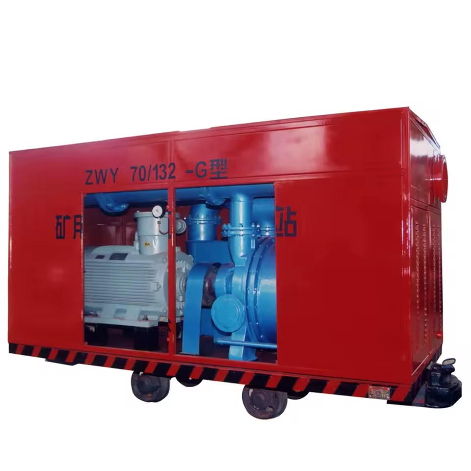Energy Efficient Gas Drainage Pumping Station Optimized for Mining Applications and Heavy Duty Pumping Cycles