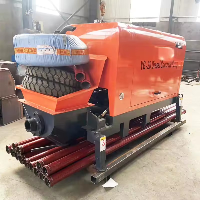 Stationary Type High-Performance Concrete Pumping Unit Powered by a Strong Diesel Engine