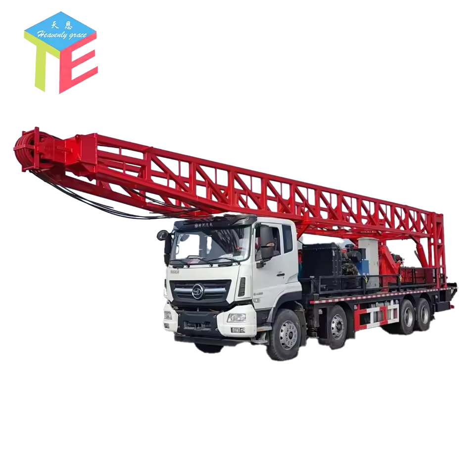 'EN High Quality 300-1000m Oilfield Special Water Well Drilling Rig with Engine Pump Gearbox Factory Price