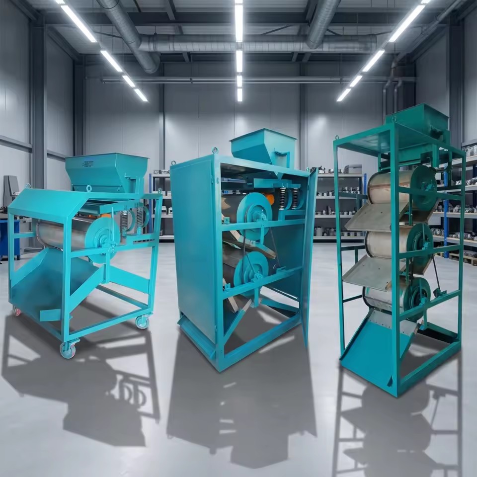 Industrial Magnetic Drum Separator Machine For Iron Removal In Grain Powder And Minerals Processing
