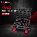 1/2" 35-Piece Color-Coded Impact Socket Set Socket Tool Set