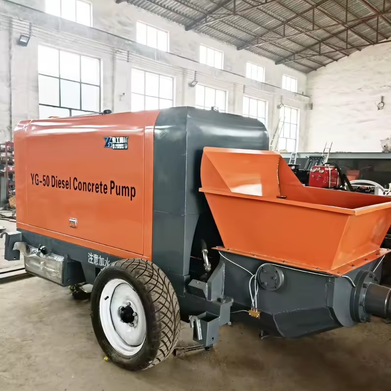 Stationary Type Concrete Pumping Unit Powered by a Strong Diesel Engine, Diesel Concrete Pump