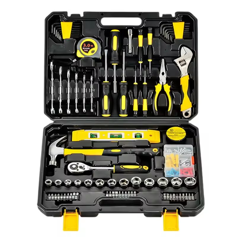 Professional 108 PCS Home Metal Carpentry Car Repairs Maintenance Toolbox Complete Tools Kit Set Briefcase Boxes Plastic OEM