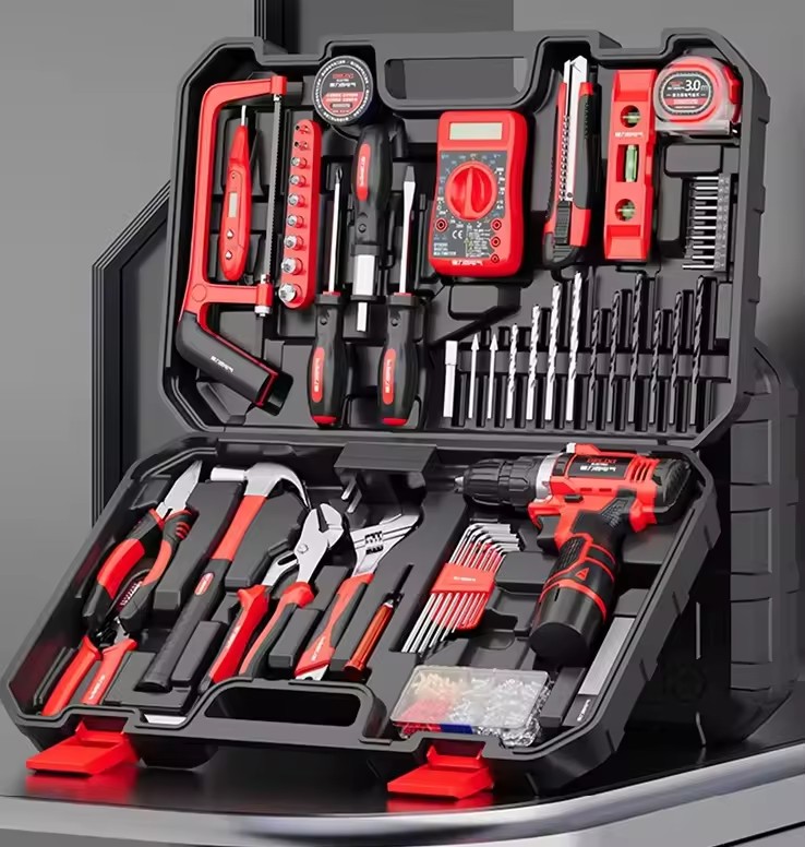 Promotion Durable Hardware Tool Box Set Multi-piece Family 13-piece Set Expansion Screw Test Pen Wrench Hammer Tool Set