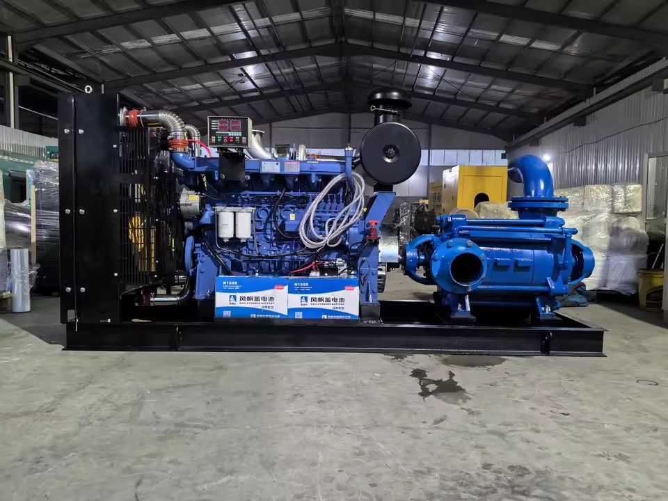 Farm Irrigation Diesel Engine 40HP Iron Multistage Water Pump Unit High Lift Drainage Pump OEM 200-500 Cubic Meters