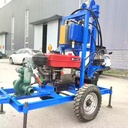 Portable Heavy-Duty Diesel Drilling Rig 22hp-35hp-Multifunctional Hydraulic Industrial Water Well Rig with Gearbox and Pump