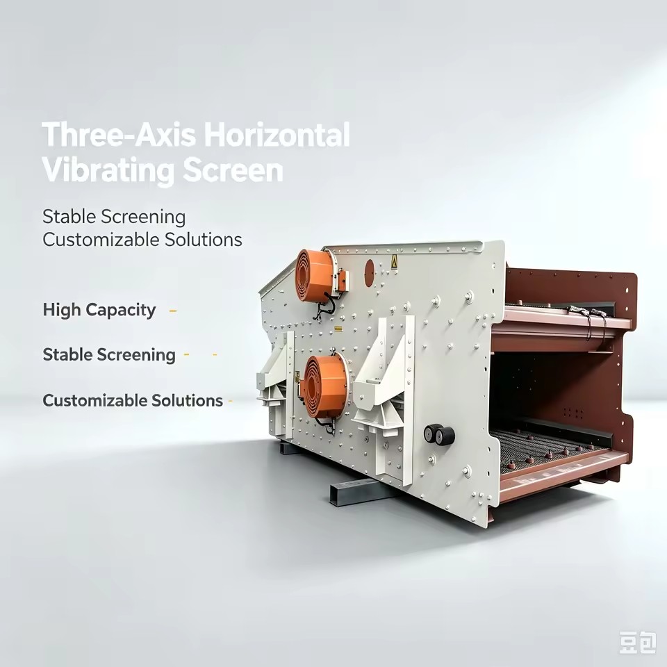 ZHONGTAI Tri Shaft Linear Ore Vibrating Screening Equipment Low Installation Height