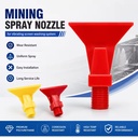 High Pressure Wear Resistant Polyurethane Flat Fan Spray Nozzle Mining Vibrating Screen Coal Washing Machine Parts Equipment