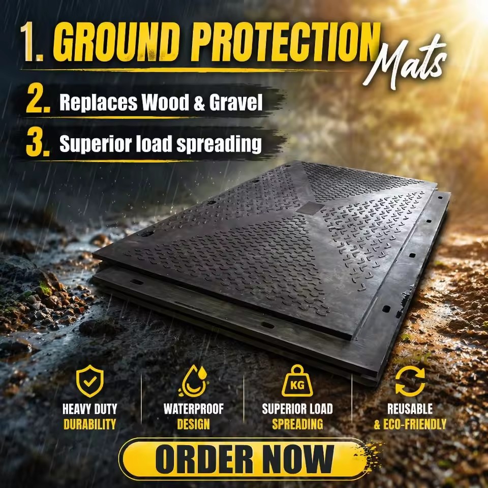 Overlaped UHMWPE Composite Road Mat Dura Oil Field Temporary Ground Protection Mat with Overlapping Interlocking