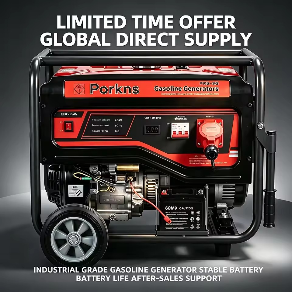 5000W-9500W 4-Stroke Compact Lightweight Gasoline Generator Electric Start Portable Power Unit for Camping Travel Field Work
