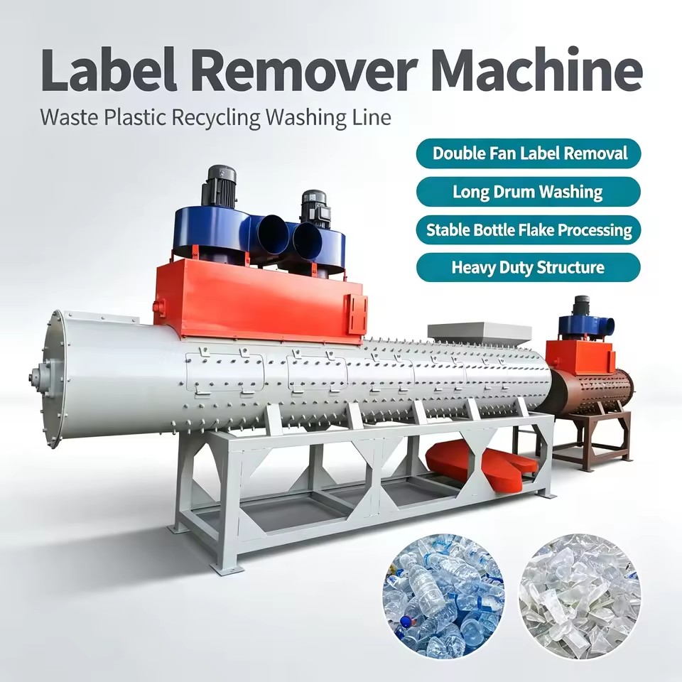 Pet Bottle Waste Plastic Recycling Washing Line Heavy Duty Pet Bottle Label Peeler Label Remover Machine