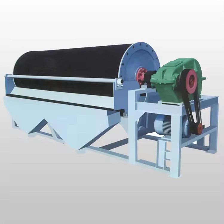 Permanent Drum Magnetic Separator Automatic Motor Gear PLC Adjustable Magnetism High Efficiency Mineral Processing Machine