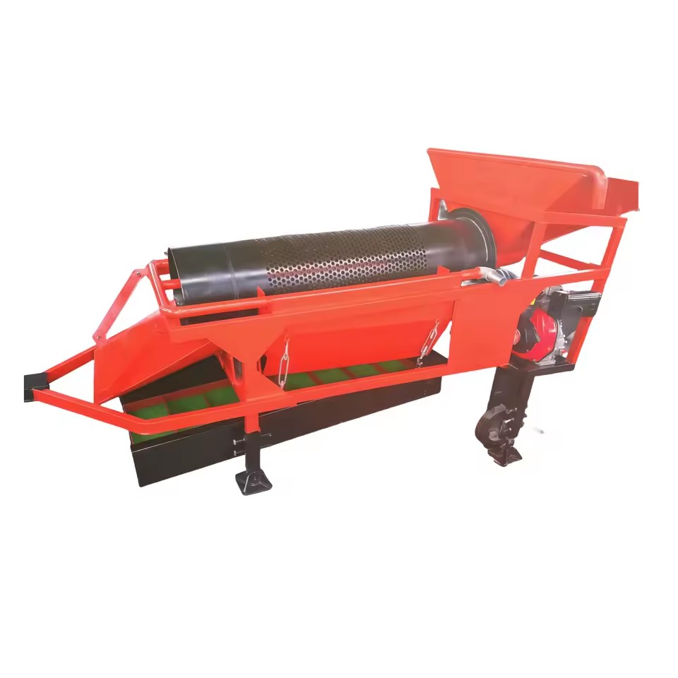 Mini Gold Trommel Washing Plant with Engine 6-10 TPH Capacity High Efficiency Trommel Screen Sluice Box for Small Miners