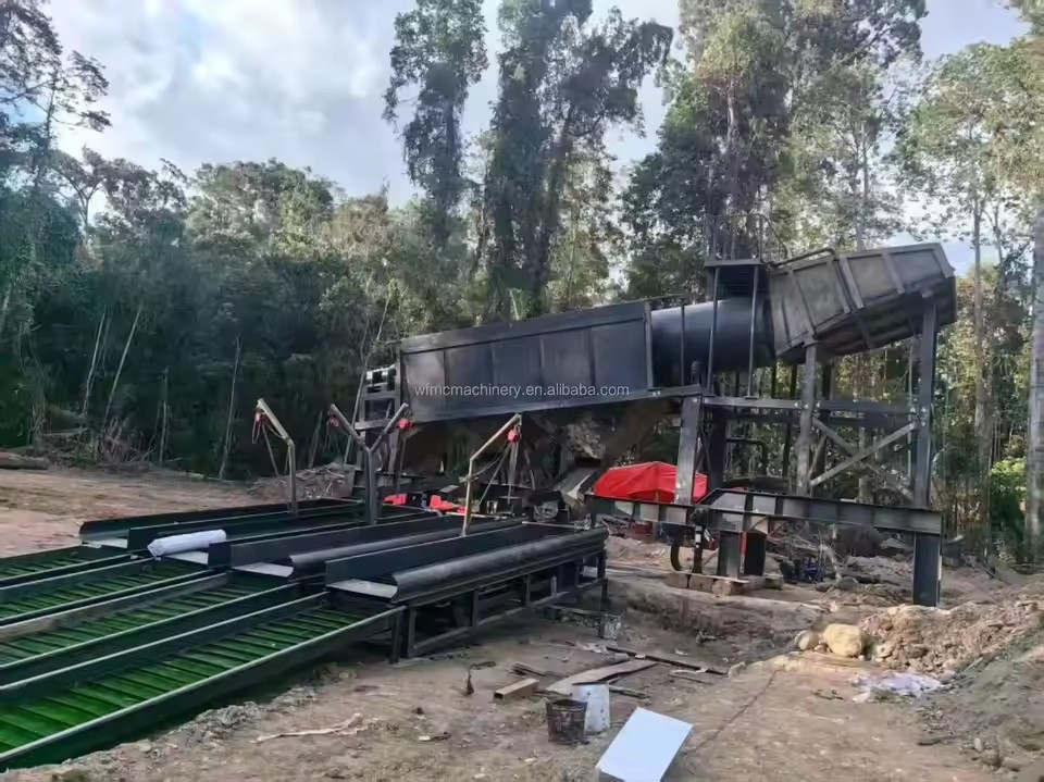 Home Manufactured Gold Rotary Drum Washing Station Spinning Washer Utilized Alluvial Ore Operation Efficient Mining Equipment