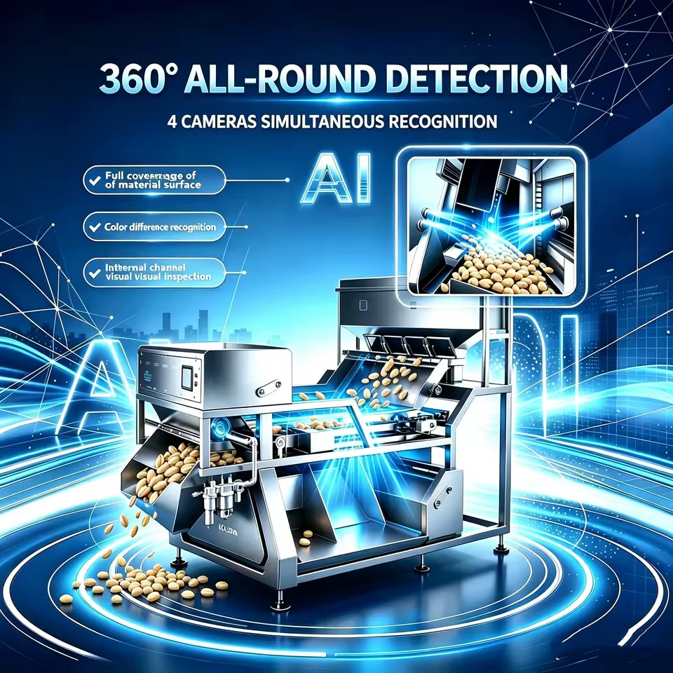 Four Vision 360 No Dead Zone Belt Color Sorter for Plastic Mineral Beans Sorting