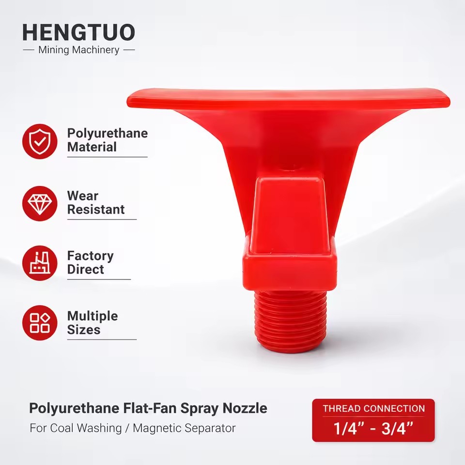 Wear Resistant Polyurethane Spray Nozzle for Coal Washing Plant Mining Equipment Threaded Water Nozzle Hengtuo Brand ISO