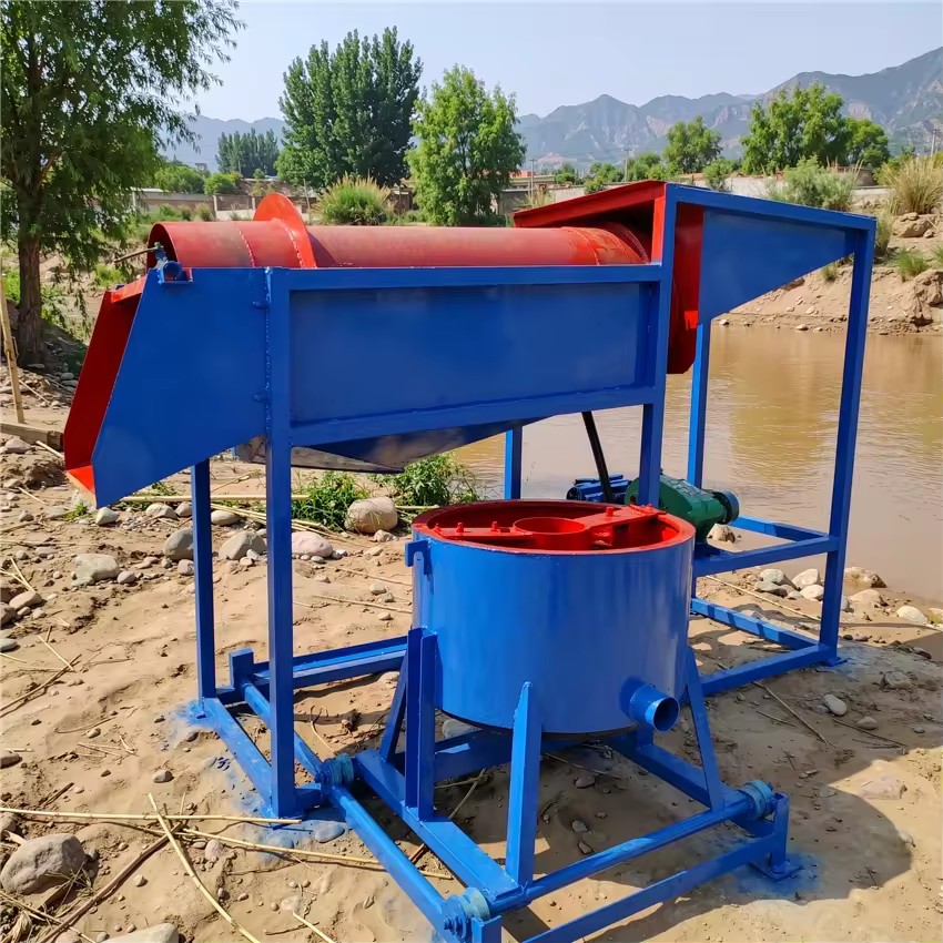 Mini Gold Mining Plant 3-5tph Alluvial Gold Mineral Separator Mini Trommel Screen Working With Kacha Bowl Concentrator Blue Bowl