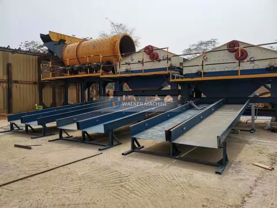 200TPH Placer Gold Processing Line Complete Set Trommel Sluice Shaking Table Factory Price