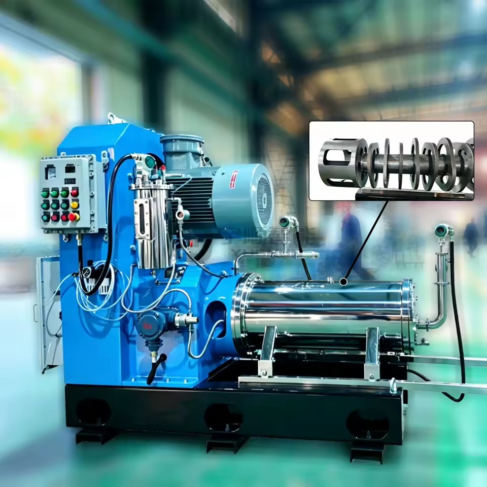 Yushun Electric Automatic Stainless Steel Low Energy Consumption Disc Bead Mill Horizontal Sand Mill for Resin Grinding