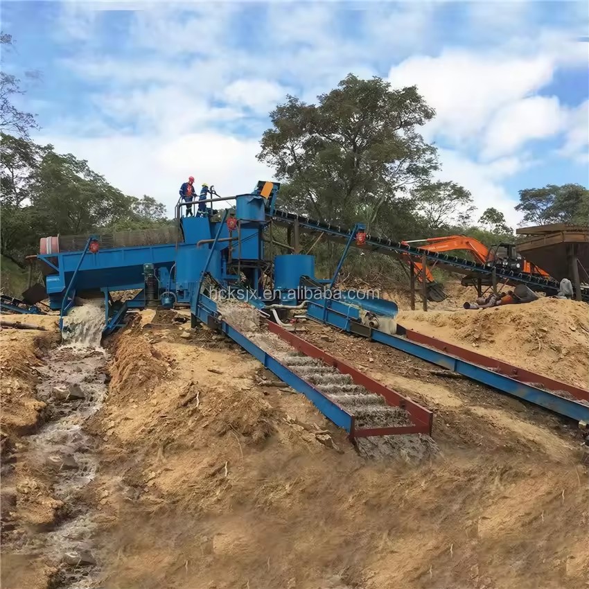 Portable Alluvial Gold Wash Plant & Mining Equipment Trommel Screen, Sluice Box and Centrifugal Recovery System for Small Mines