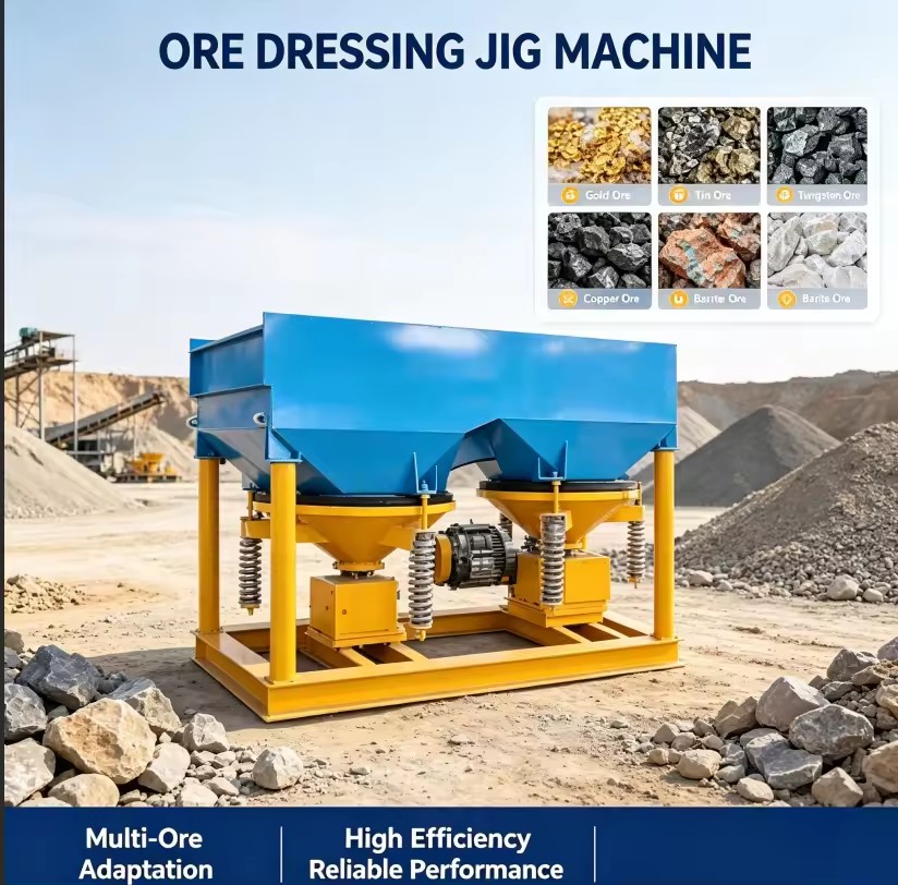 Small Scale Jig Concentrator for Gold and Manganese Ore Processing Gear Core Components 5.5kw Power 20-50 T/h Capacity Sale