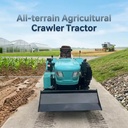 Heavy Duty Multifunctional 40HP 2WD Crawler Farm Tractor With 1.3m Rotary Tiller for Dry Land Muddy Soil Cultivation