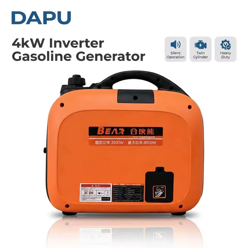 4kW Digital Inverter Generator 4000W Silent Gasoline Generator Portable Petrol Generator for Home Outdoor Emergency Power Supply