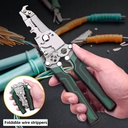 8-in-1 Electrician Tool Steel Construction Plastic Stripper Copper Wire Cutter Cable Wire Crimping Folding Pliers Metric Oem