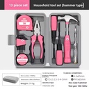 24-Piece Household Hardware Combination Tool Set Manual Toolbox Hard Case Carbon Steel Hand-Powered Home Use