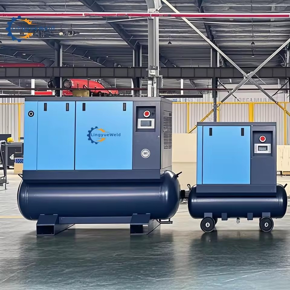 High Efficiency 7.5-75kw Industrial Screw Air Compressor Energy Saving 7-10bar with 380v Engine Motor Core Components Included
