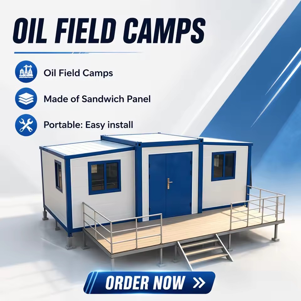 Customized Home 20 30FT Expandable Container House High Insulation PU Panel with 3 Bedroom for Middle East Desert Oil Field Camp