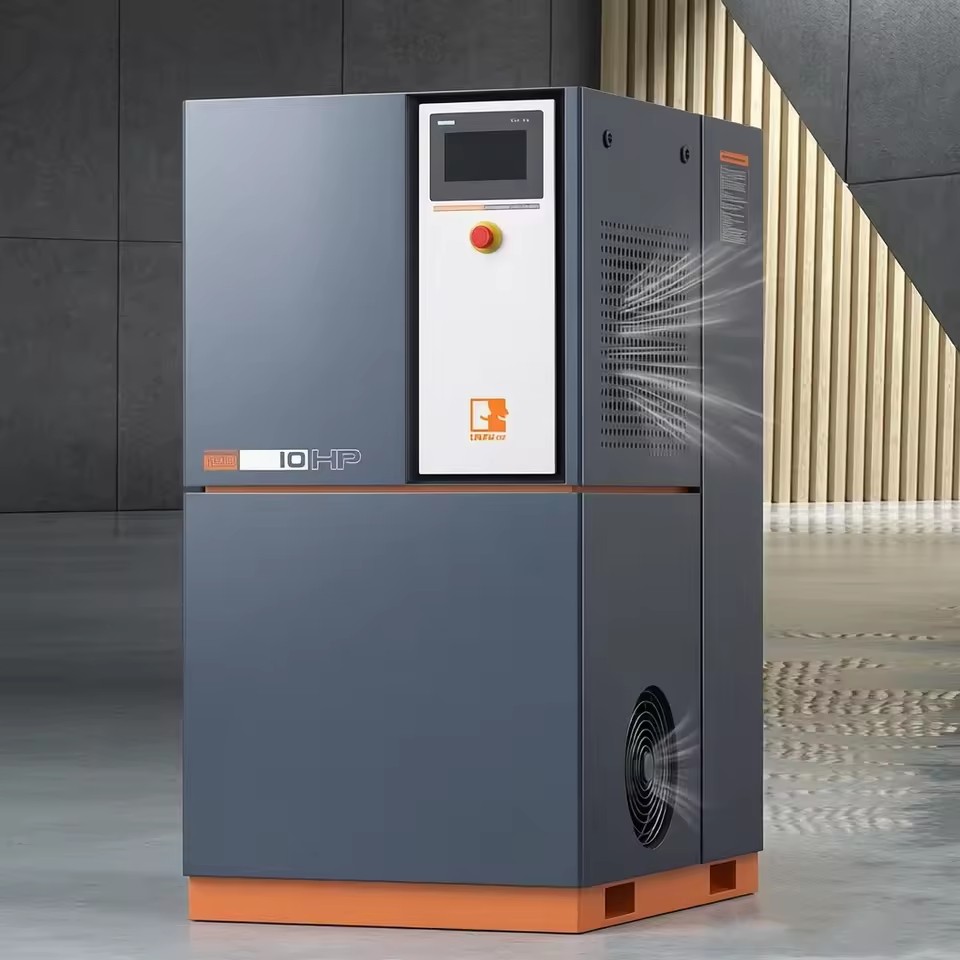 High Efficiency Micro Screw Air Compressor 4kW 10bar Energy Saving Technology Air Cooled AC Powered Engine PLC for Factory Use