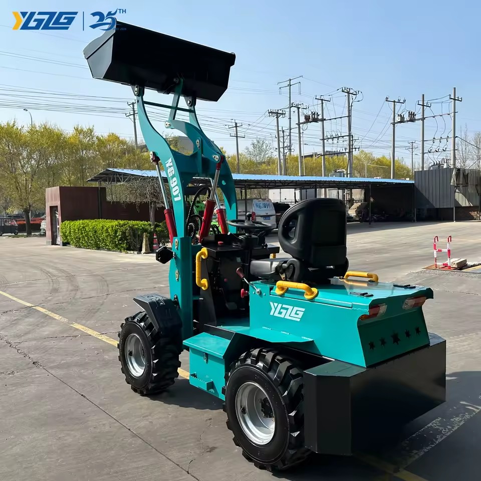 YGZG All Terrain Electric Loader Bucket 1 Ton 0.2-0.3m Bucket Field & Construction Site Electric Wheel Loader