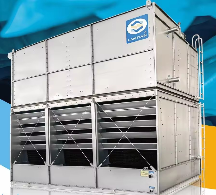 Energy Saving Customized Refrigeration Equipment Evaporative Condenser Counter Flow Cooling Metal Construction Motor