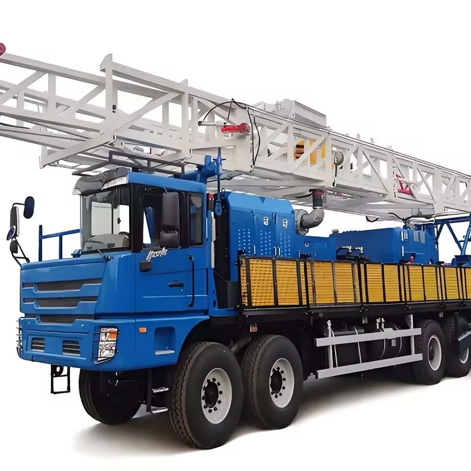 XJ850 Truck Mounted Workover Rig 850kN Hook Load Diesel-Powered 4000m Depth Engine Pump Gearbox Onshore Oil Gas Well Maintenance