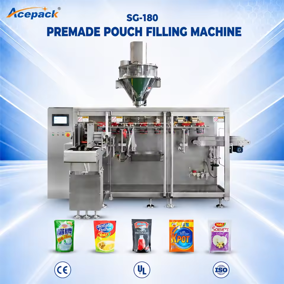 SG-180 Pre-made Pouch Filling Sealing Machine for Coffee/ Matcha/protein/Coconut Powder Granule Pouch Packing