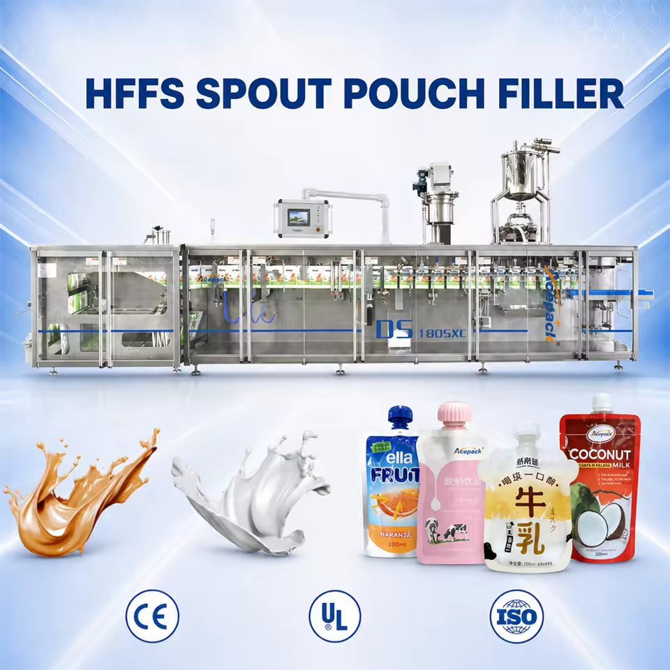 HFFS Doypack Spout Pouch Liquid Filling Machine for Mayonaise Ketchup Tomato Paste Fill Seal Sachet Filling
