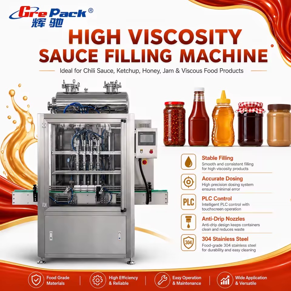 Automatic Chili Oil Filling Machine Servo Piston Bottle Filler for Seasoning Oil Chili Sauce Glass Jars and Bottles