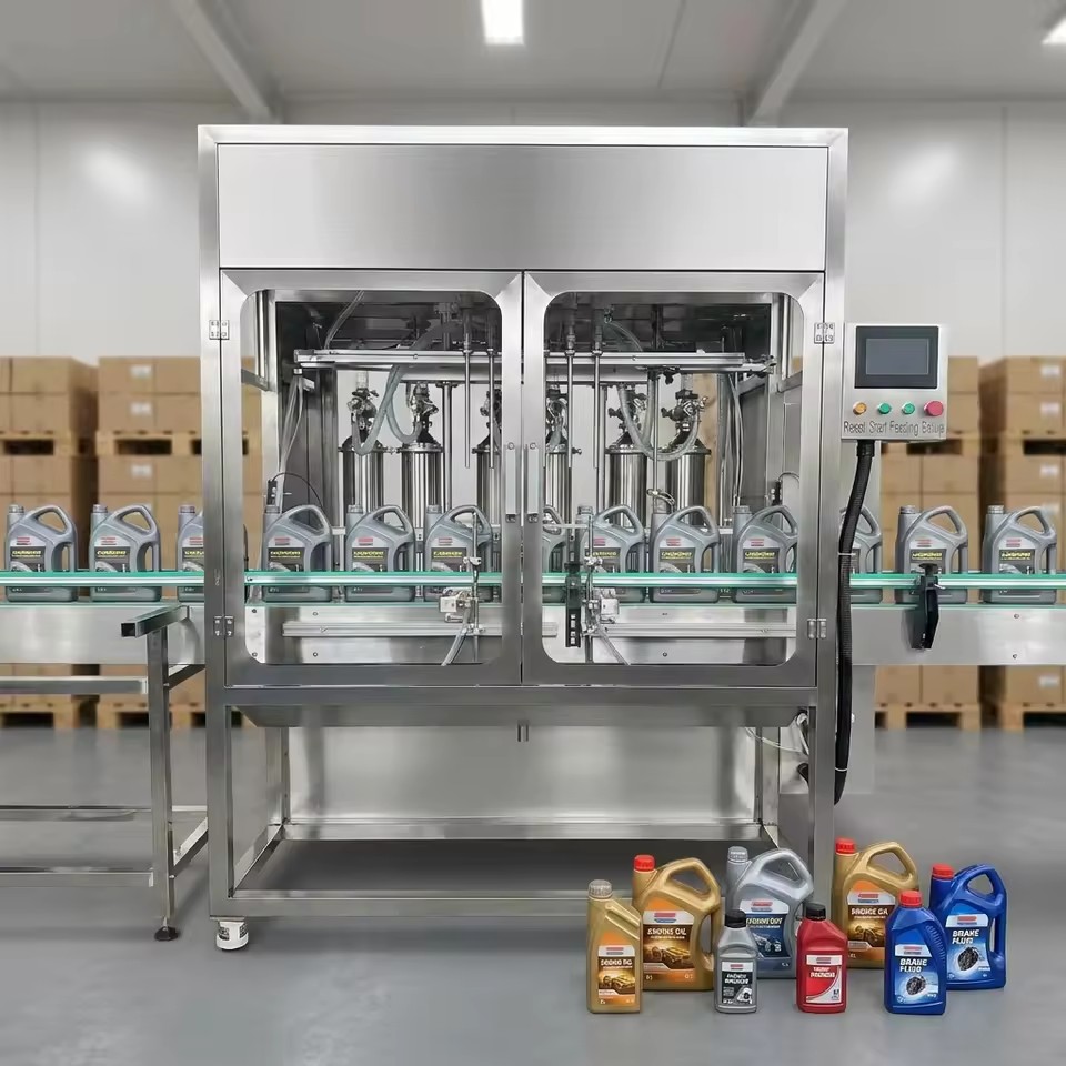 Shanghai Factory Automatic 1-5L Lube Oil Filling Machine for Brake & Sunflower Oil Equipment Production Line