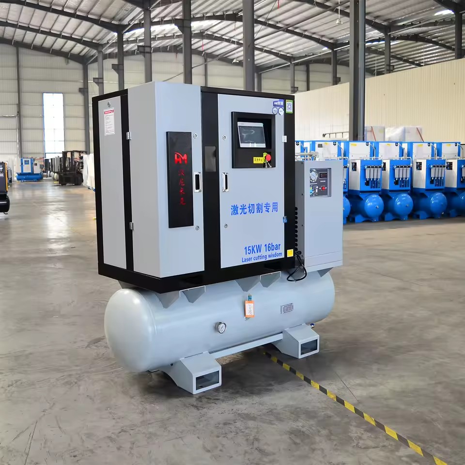 Industrial air Compressor Energy Saving 15kw 20hp 8bar High Efficiency Belt Drive Screw Air Compressor