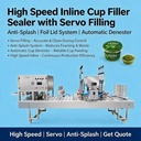 High Speed Cup Filling and Sealing Machine With Automatic Cup Denester Servo Filling Anti-Splash Foil Lid System