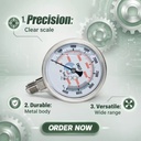 High Quality XZT XZA100 Series Ultra-High Pressure Seismic Pressure Gauge G1/2 (BSP1/2) Thread for Crawler Excavator Parts