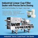 Industrial Automatic Linear Cup Filler Sealer With Precise Servo Dosing Leak-Proof Foil Sealing for Yogurt and Juice Cups
