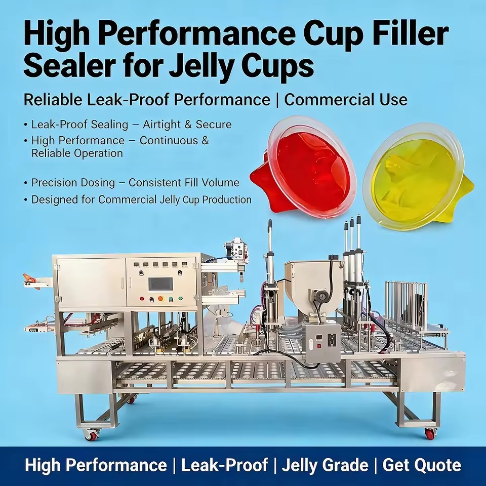 High Performance Automatic Cup Filling Sealing Machine Reliable Leak-proof Performance for Commercial Jelly Cups