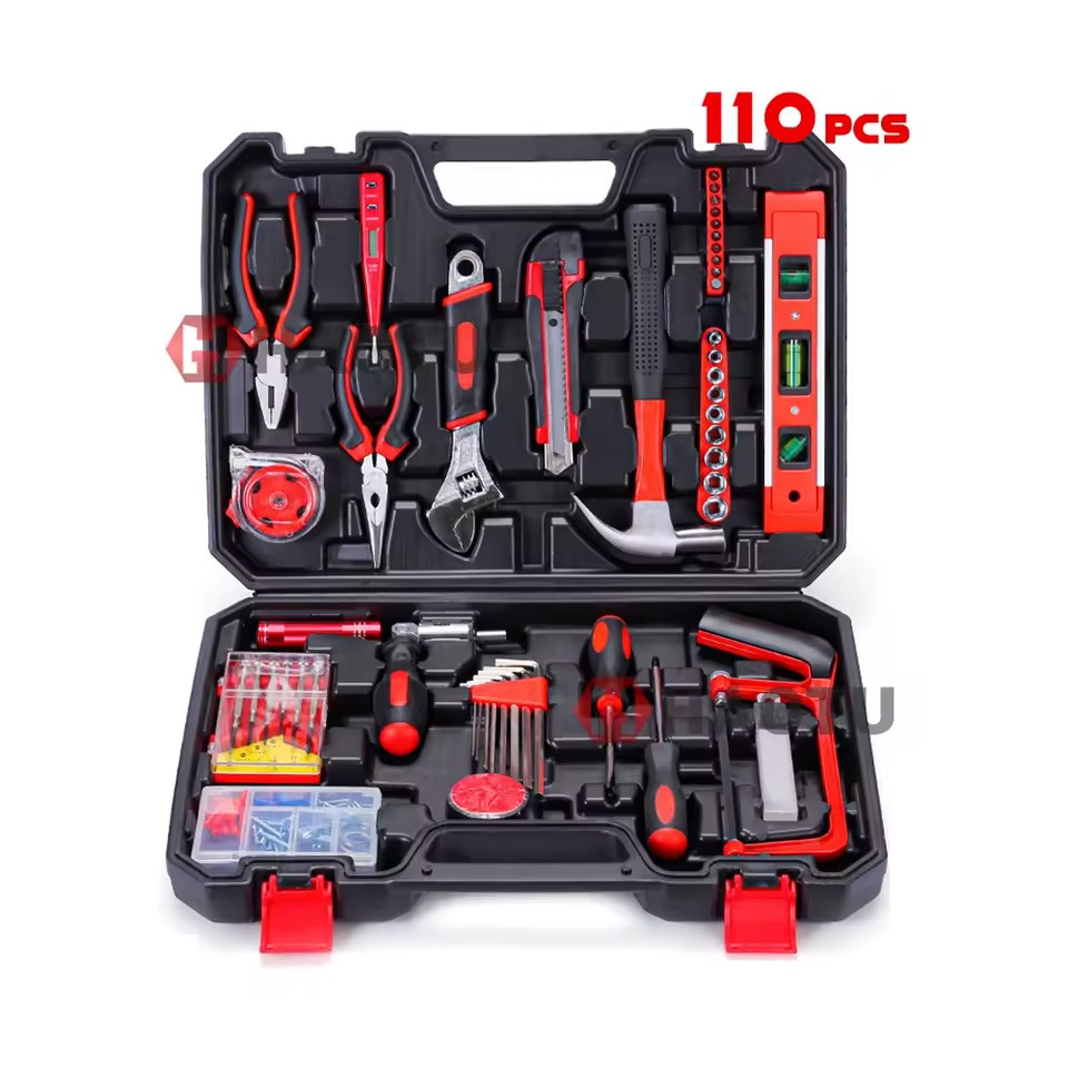 110pcs Custom Logo Household Hardware Professional Hand Tool Box Set