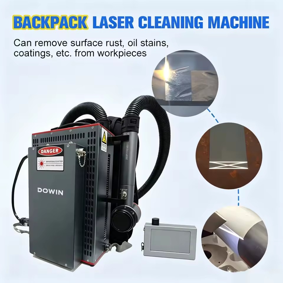 Backpack Pulse Mini Laser Cleaning Machine Aircooled 100w/200w/300w Pulse Fiber Laser Cleaning Machine with Jpt Mopa M7