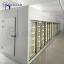 Energy-Saving Walk-in Display Cooler Cold Room with LED Lighting and Glass Door for Fresh Food