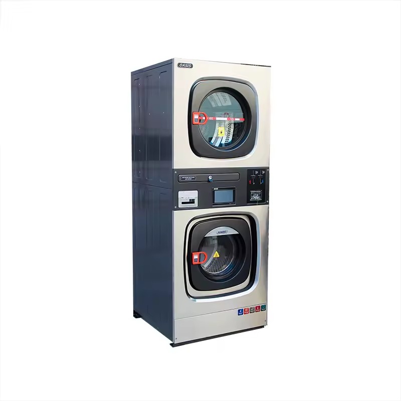 Coin Operated Stainless Steel 10Kg Fully Automatic Energy Saving Washer-Dryer Machine for Laundromat Use